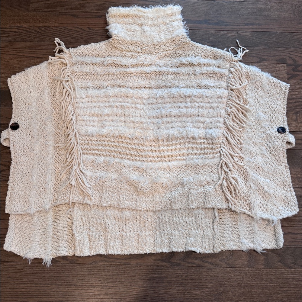 Cozy Cream Turtleneck Poncho